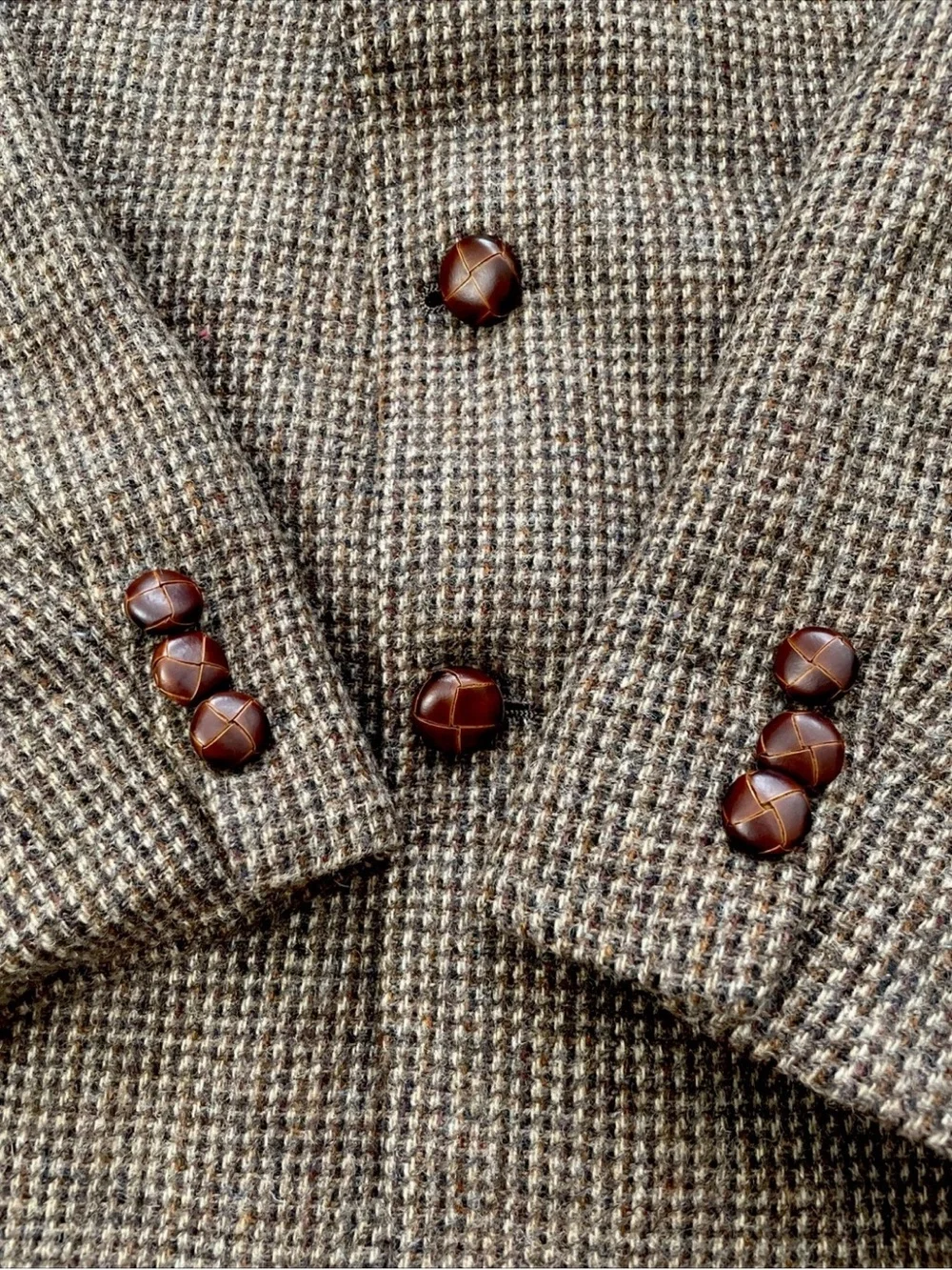 Stafford Blazer Men’s 44L/Long 100% WOOL Tweed Suede Elbow Patches MADE IN USA